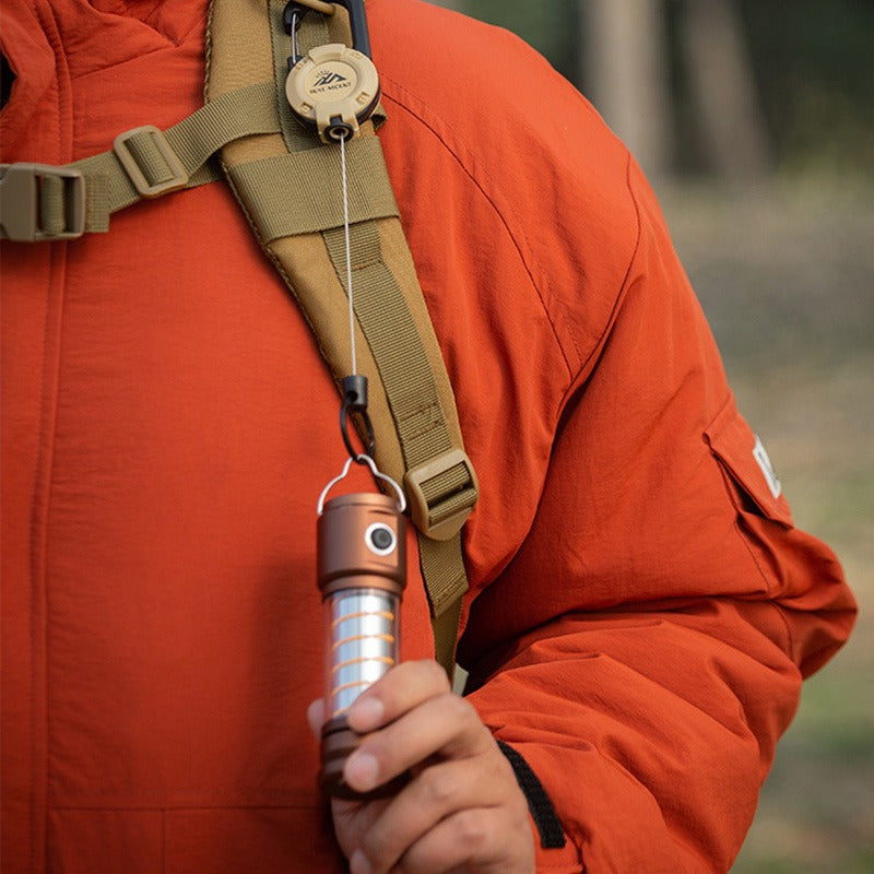 Tactical Retractable Keychain 2-Pack – Heavy Duty 23-Inch Steel Wire Rope with Lanyard, Multi-Tool Badge Holder & ID Clip for Camping