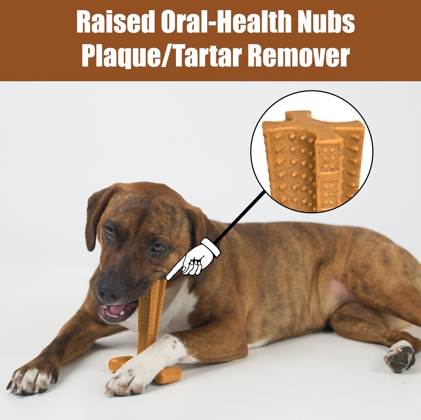 Dog Dental Chew Toy T-Shape with Textured Ridges & Ergonomic Grip – Non-Splintering Durable Chew Toy for Aggressive Chewers