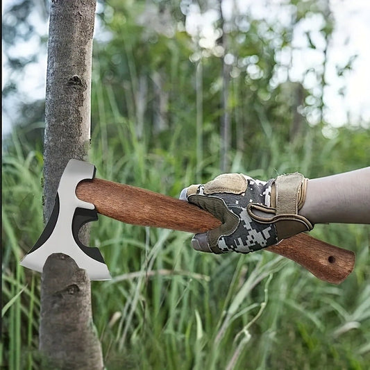 Splitting Axe Forged Carbon Steel 15.6-Inch with Handcrafted Wooden Grip, Professional Backyard Hatchet for Wood Chopping