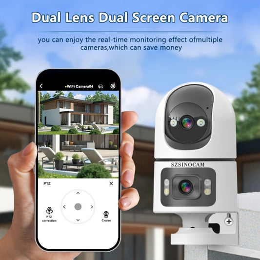 Security Camera QW2 Dual-Lens Outdoor PTZ Model with IP66, Auto Tracking, Two-Way Audio and Four Pack Options
