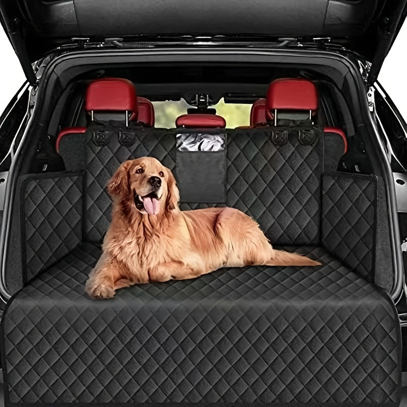 Dog Cargo Liner for SUV Sedan & Van – Waterproof Trunk Mat with Bumper Flap Protector, Non-Slip 600D Oxford, Universal Fit