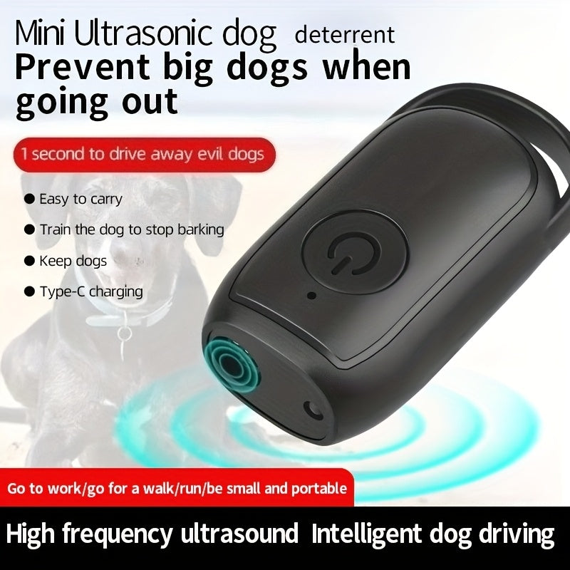 Handheld Mini Ultrasonic Dog Repeller with LED Light – Portable Battery-Powered Bark Stopper & Dog Deterrent | Safe for Walkers