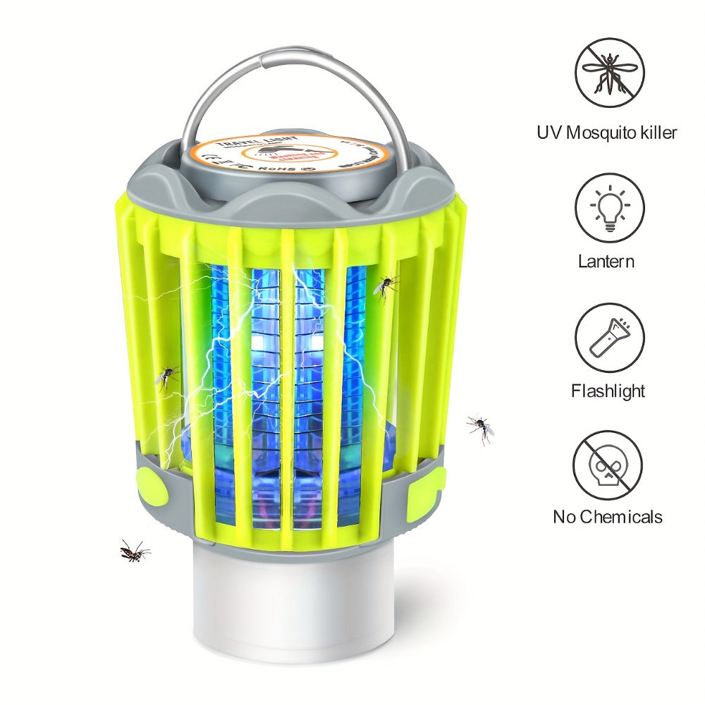 Mosquito Repellent 3-in-1 USB Rechargeable Portable LED Lantern, Indoor Outdoor Bug Repeller Camp Light with SOS Emergency Mode for Home