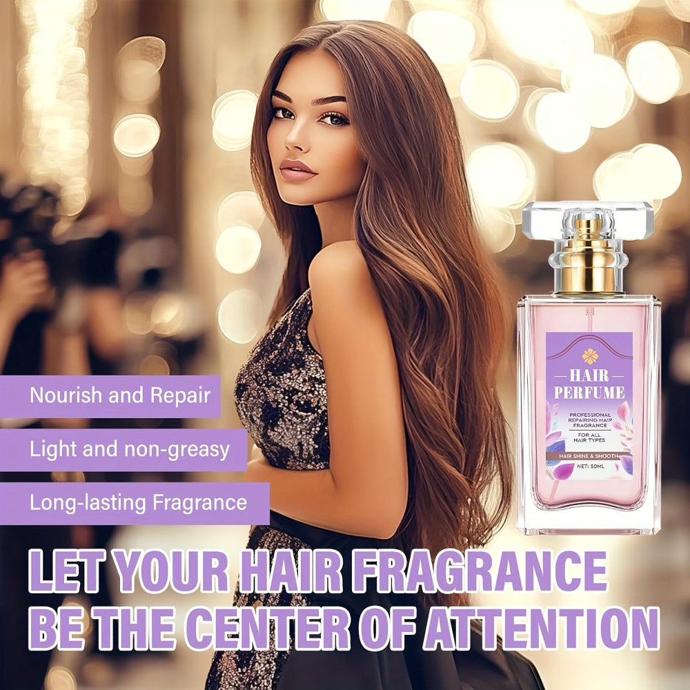 Alcohol-Free Hair Perfume Spray for Women with Squalane & Pheromone Floral Scent, Nourishing Hair Shine Oil Mist