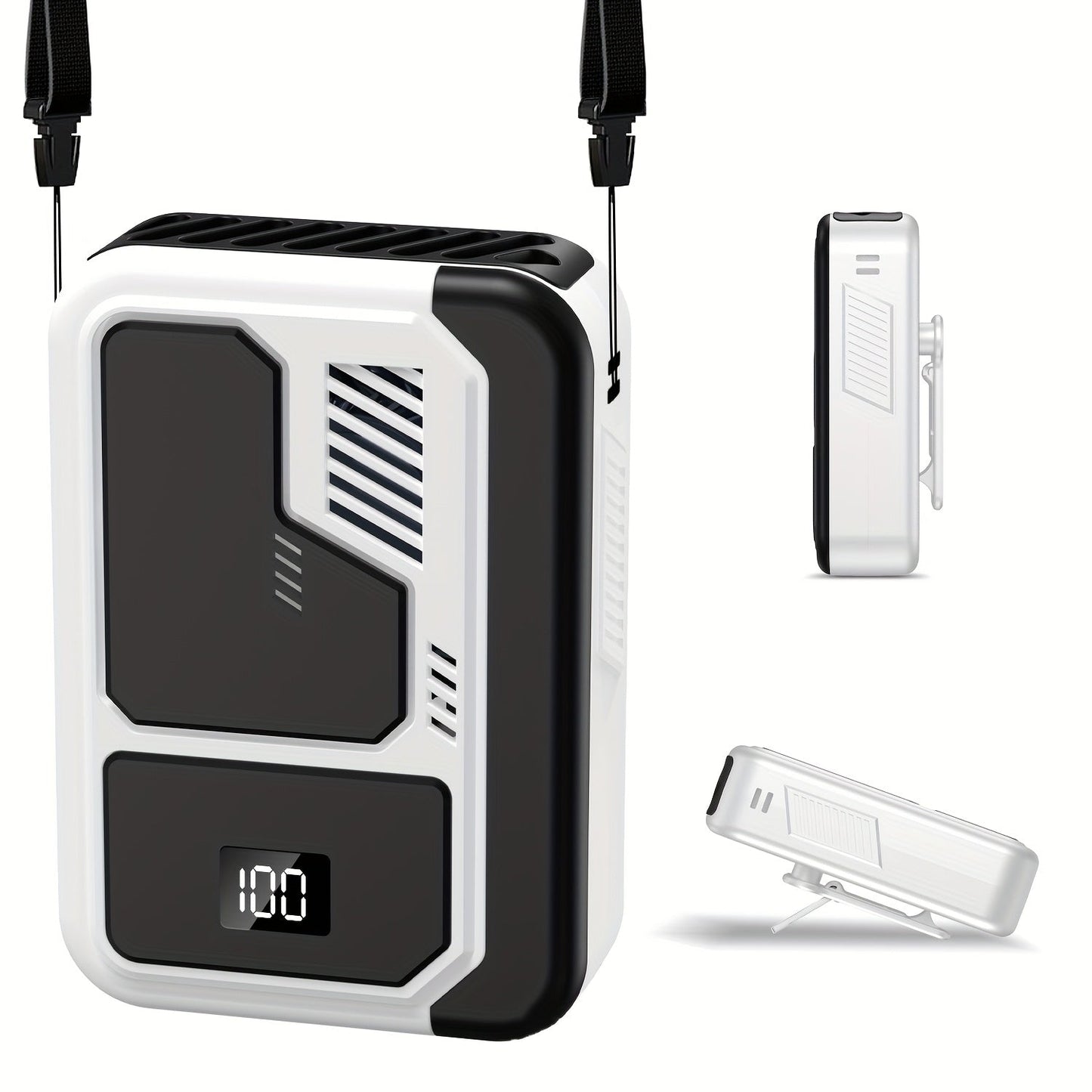 Neck Fan Portable Wearable, 3000mAh Battery Hands-Free Personal Fan 3 Wind Speeds Digital Display