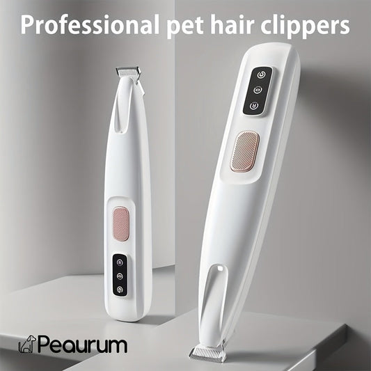 Pet Hair Clipper, Peaurum White Grooming Trimmer with Wide Cutter Head and Standard Accessory Package for Dogs and Cats
