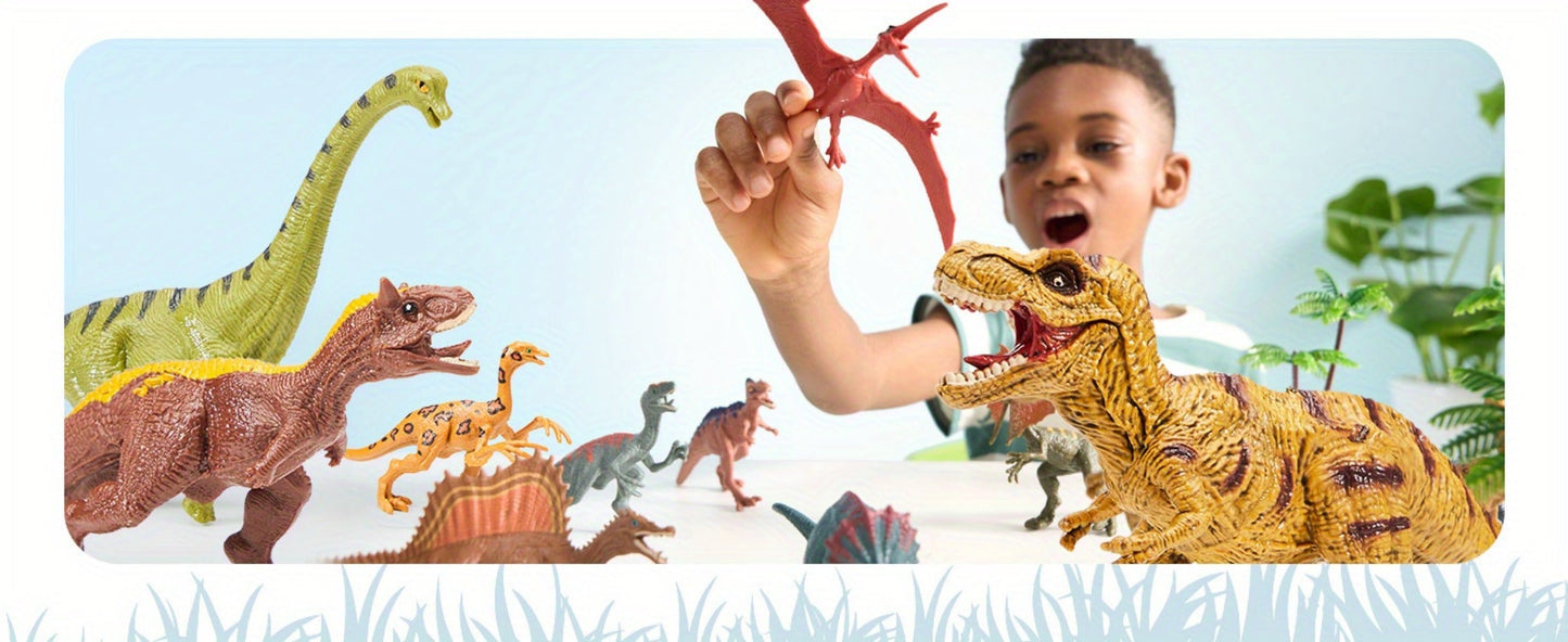 Dinosaur Toys for Kids 19pcs with Play Mat & Storage Cage, Realistic Dinosaur Figures Playset for Boys Girls Ages 3+