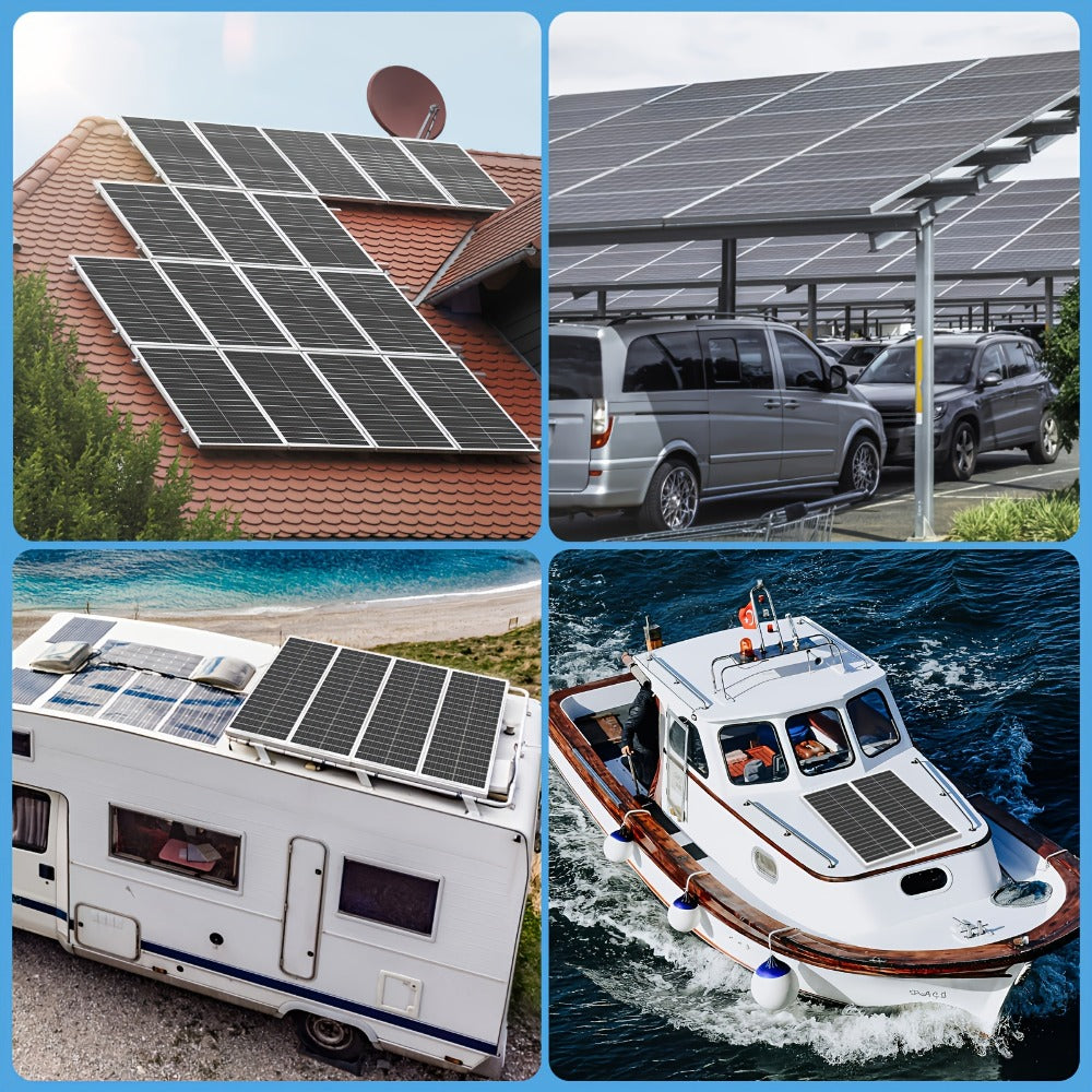 Two-Piece 200W Total Solar Panel Kit with 100W Modules, 18BB Cell Layout and PV Connectors