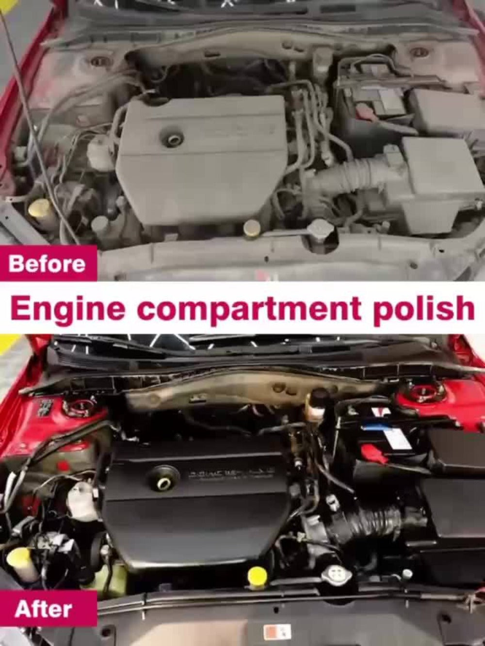 Engine Compartment Restorer Spray 3.38oz with Sponge – Engine Bay Refurbishing Agent, Polishing & Cleaning Spray, Extends Service Life