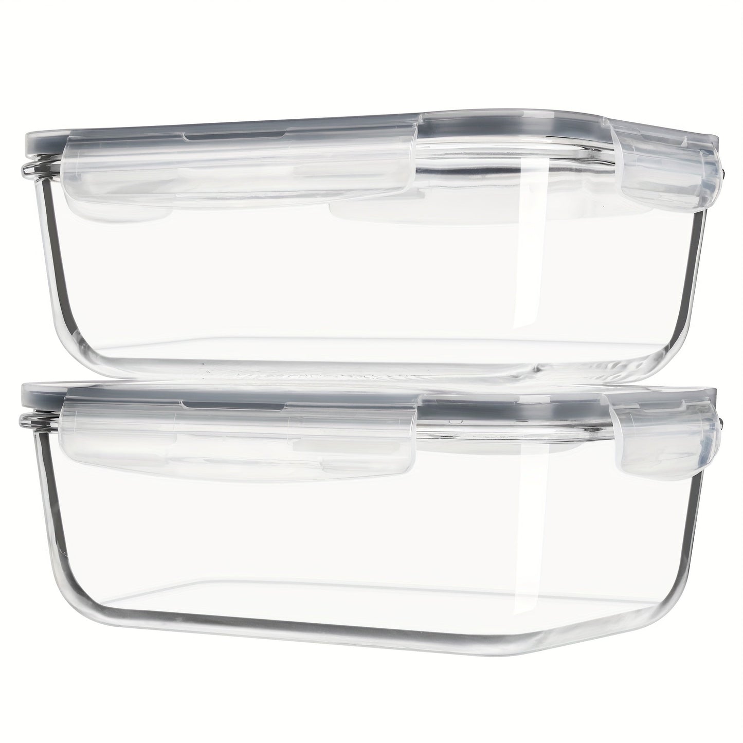 Large Glass Food Storage Containers with Lids 2 Pack, 63oz Borosilicate Glass Meal Prep Containers