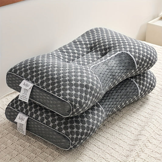 Neck Pillow 2-Pack Orthopedic Contour Support, Removable Zippered Cover, Breathable Fabric, All-Season Cervical Spine