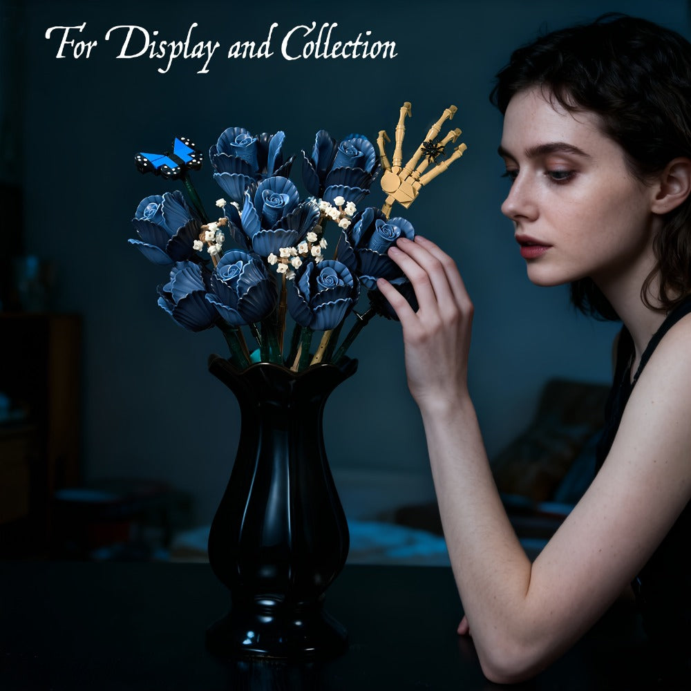 Gothic Skeleton Bouquet Gift Set, Zombie Corpse Bride Floral Arrangement, Dark Aesthetic Home Decor for Women & Teens