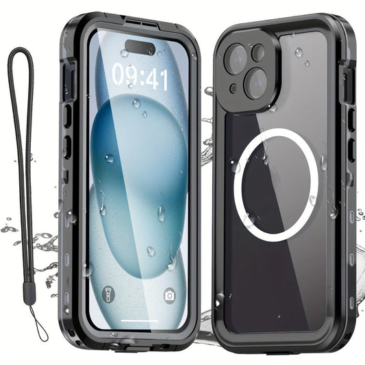 Phone Case with Integrated Screen Protector and Lanyard for Selected iPhone 15 and 16 Pro Configurations
