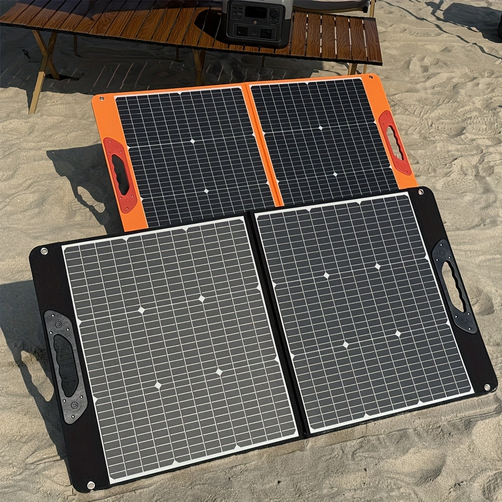 Foldable Solar Panel 200W 23.5% High Efficiency 20V Portable with 2 Brackets Solar Cable for Camping RV for Garden, Patio and Yard Use