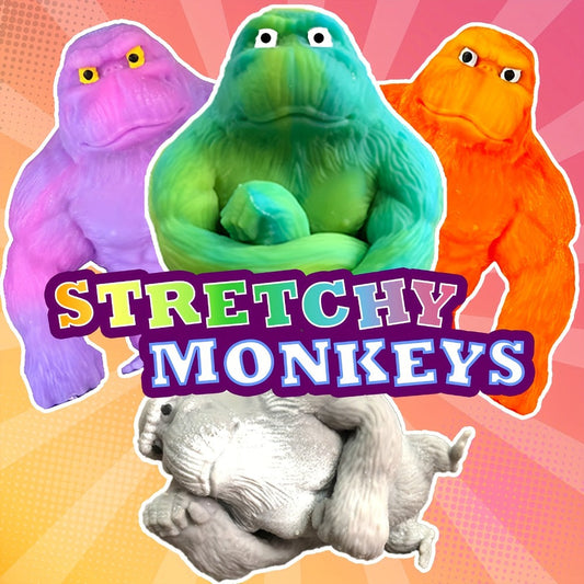 Stretchy Gorilla Fidget Toy Squeeze Monkey, Sensory Stress Squishy Monkey with PVA Sponge Fill