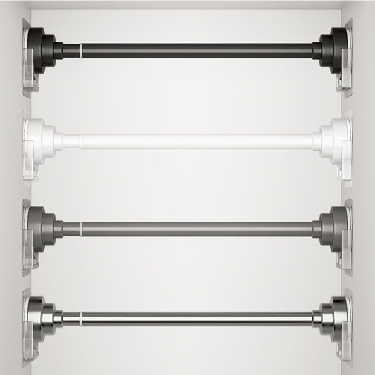 Tension Rod Stainless Steel No Drill – Adjustable Curtain Rod for Wardrobe Bathroom Bedroom, Clothes Drying Rod, Multiple Sizes & Colors