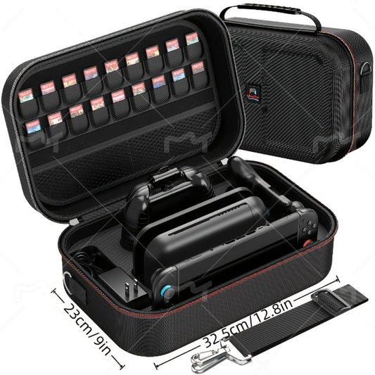 XL Carrying Case Compatible with Nintendo Switch 2, Card Slots, Accessory Compartments and Shoulder Strap