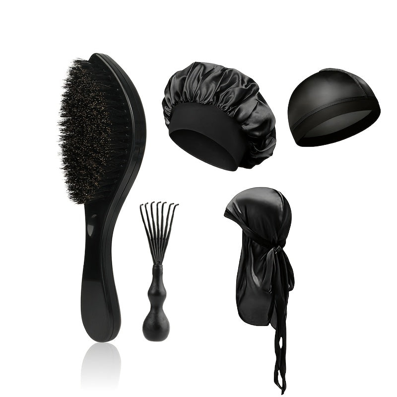 360 Wave Brush for Men with Heavy-Duty Nylon Bristles & Non-Slip ABS Handle β Professional Wave Training, Curl Defining & Updo Styling Tool