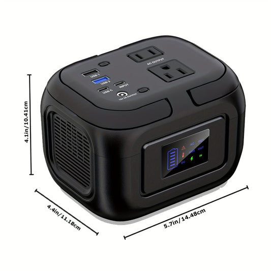 97.68Wh Portable Power Station 120W AC Outlet Power Bank with USB-A USB-C DC Outputs Battery Backup for Camping RV Emergency Home Use Travel