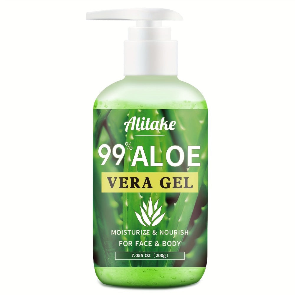 99% Pure Aloe Vera Gel 200ml / 7oz Fresh-Harvested Within 12 Hours for Bath Time, Home Spa and Personal Care