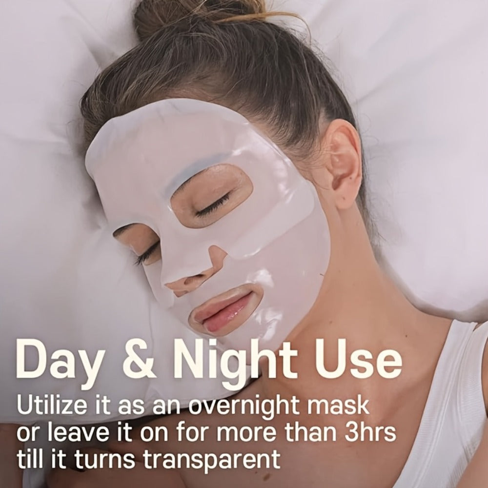 Bio-Collagen Hydrogel Sheet Mask Set 10 Pcs, Korean Beauty Face Mask with Aloe Vera, Intense Hydration