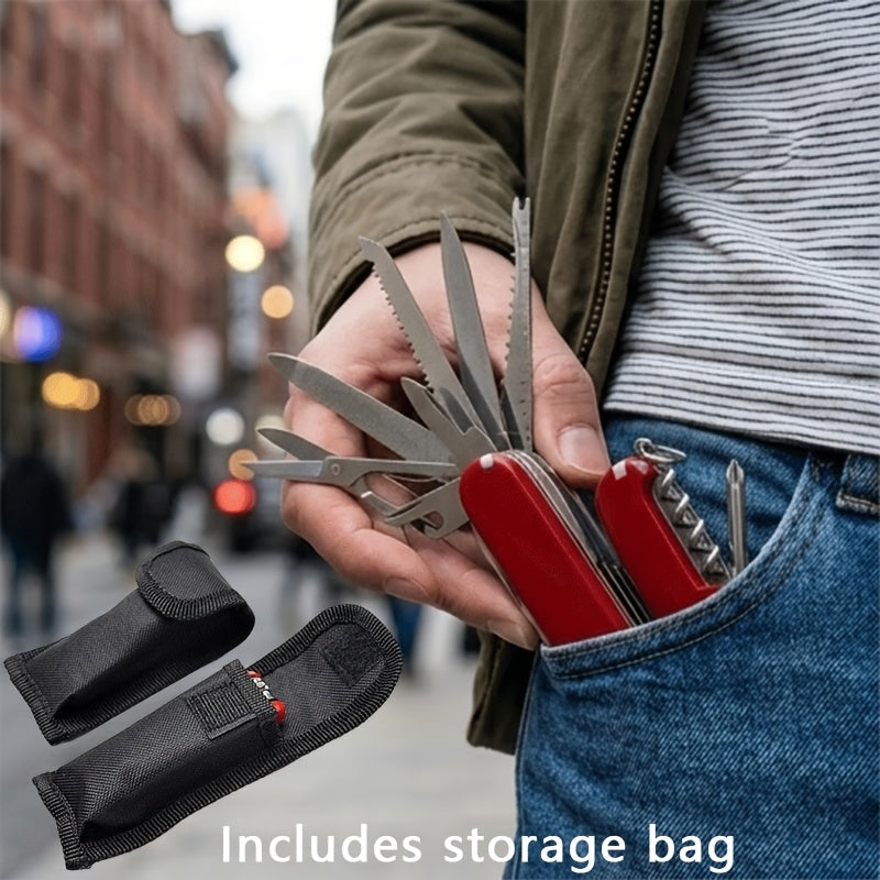 Multitool Pocket Knife 17-in-1, Includes Screwdriver, Pliers, Scissors, Bottle Opener & More, Portable Multi-Tool for Camping