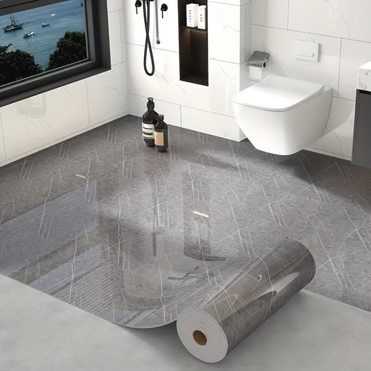 Peel and Stick Floor Tile Sticker 15.7"x118" Self-Adhesive Marble Pattern Vinyl Roll for Entryways, Bedrooms and Living Spaces