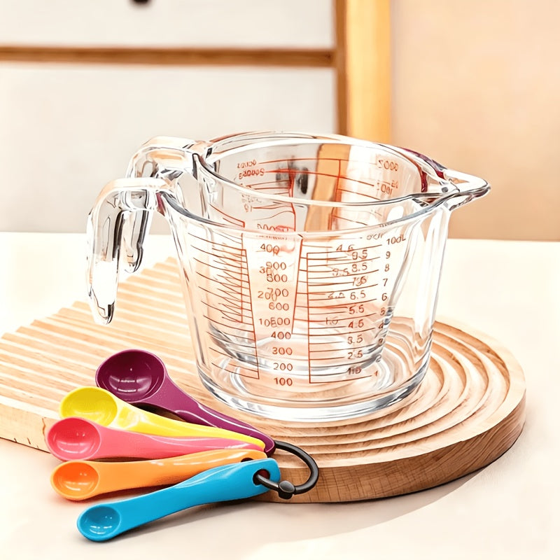 Glass Measuring Cup Heat Resistant Large with Handle 16.9 oz 33.8 oz Reusable Kitchen Baking for Home Cooking, Dining and Outdoor Meals