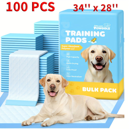 6-Layer Puppy Pads 100 Count – Super Absorbent Leak-Proof Odor Control Dog Pee Pads for Potty Training, Large & XL Size 34"x28" and 22"x22"