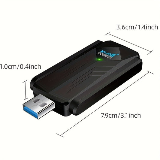 1800Mbps USB WiFi Adapter for PC Desktop Laptop with Dual 5dBi Antennas, 5GHz & 2.4GHz Dual Band Wireless Network Adapter