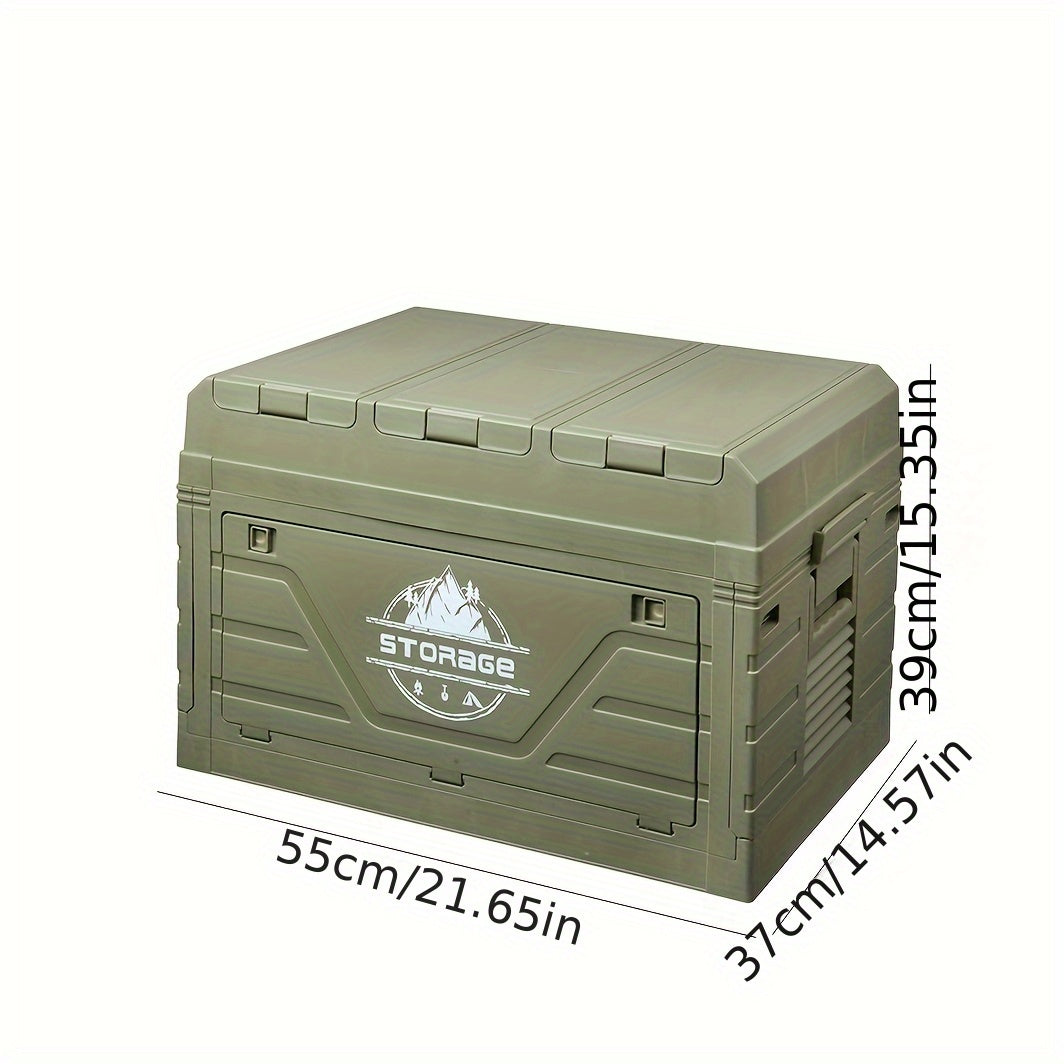 Foldable Storage Box Car Trunk Organizer – Large Capacity Collapsible Plastic Bin with Lid for Camping, Outdoor, Home & Vehicle Use