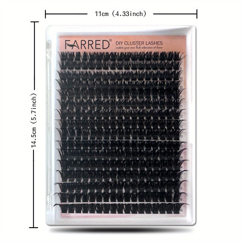 D-Curl Lash Extensions Tray with 272 Pre-Grouped 100D Thick Clusters in Mixed 8-16mm Lengths