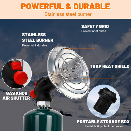 Propane Heater, Portable Camping Tent Ice Fishing Hunting Patio Garage for Garden, Patio and Yard Use