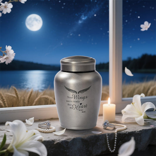 Cremation Urn for Human Ashes Large 8.5 Inch Stainless Steel Burial Urn for Adult Male Female