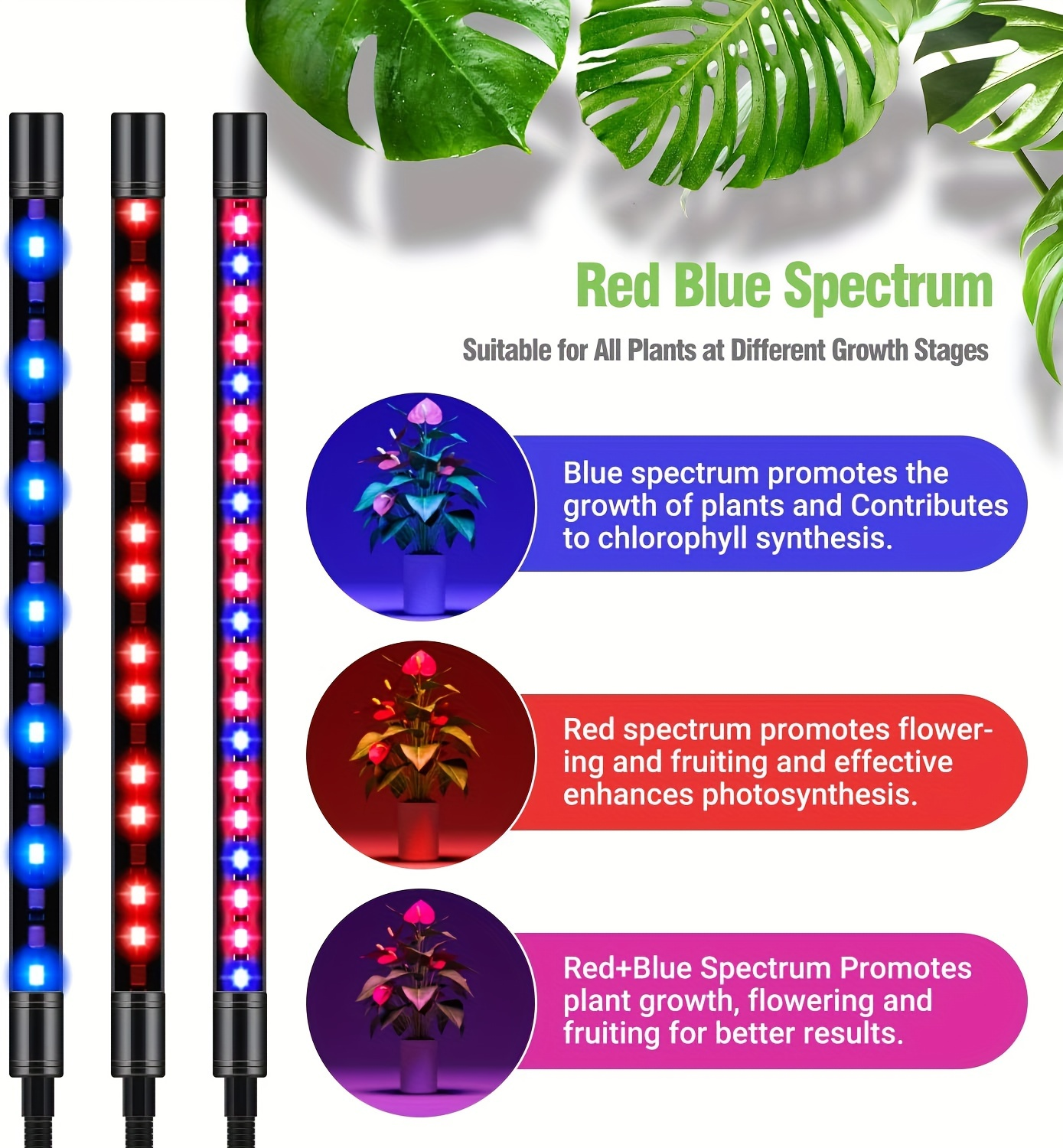 Adjustable Floor Tripod LED Plant Lamp with RF Remote, 4 or 5 Flexible Heads and 29-61in Stand
