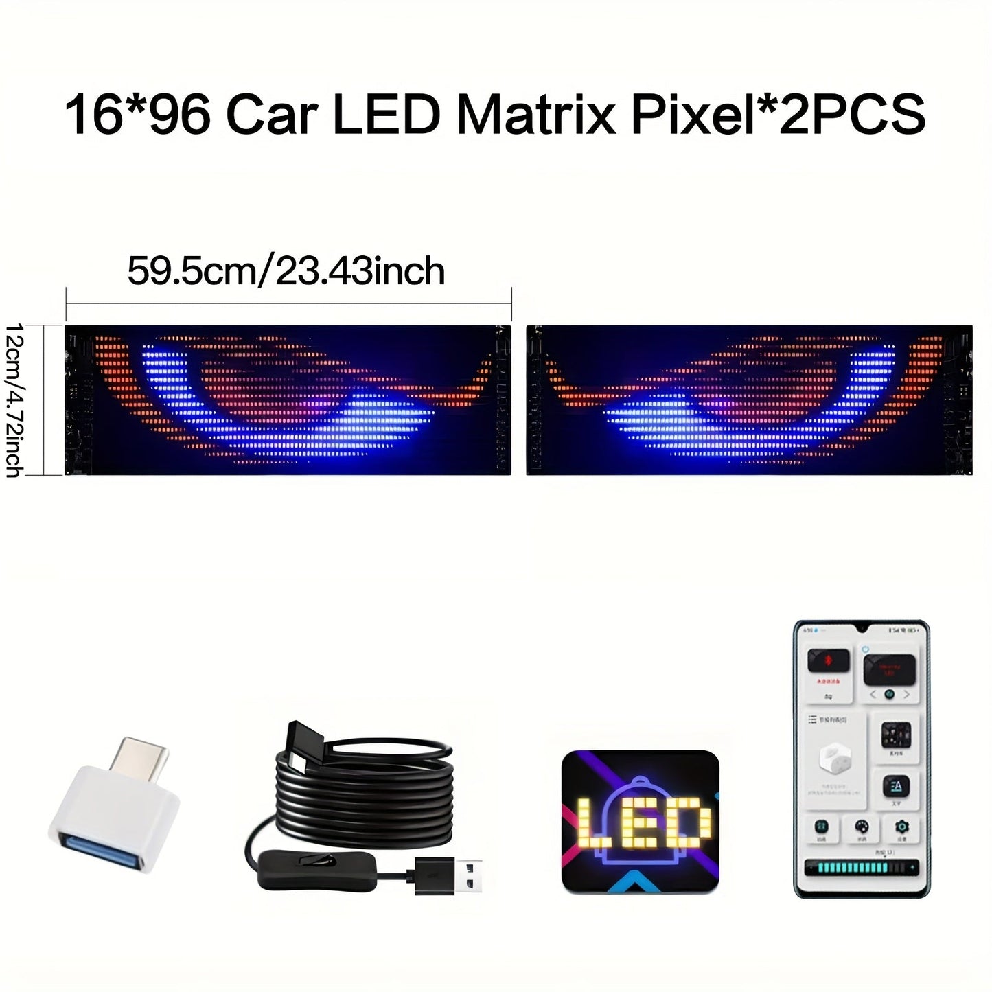 Programmable LED Car Sign, Flexible App & Remote-Controlled Scrolling Display for Rear Window, Storefront & Events