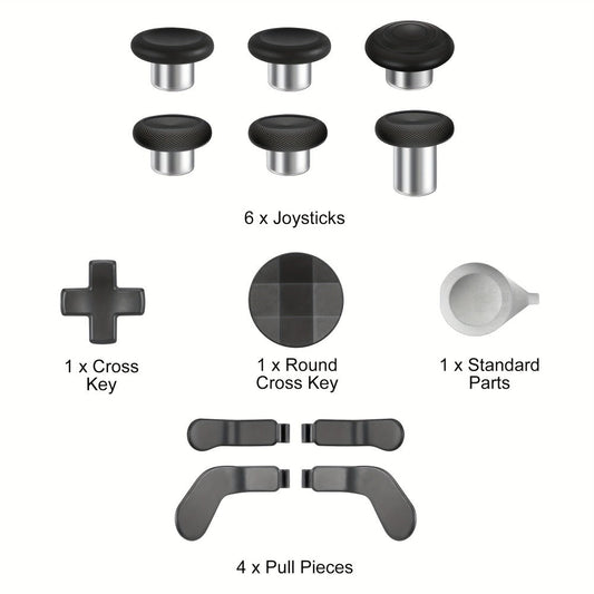 Xbox Elite Controller Series 2 Accessories 13-in-1 Replacement Kit – Paddles Thumbsticks Analog Sticks 2 D-Pads Repair Tool Stainless Steel