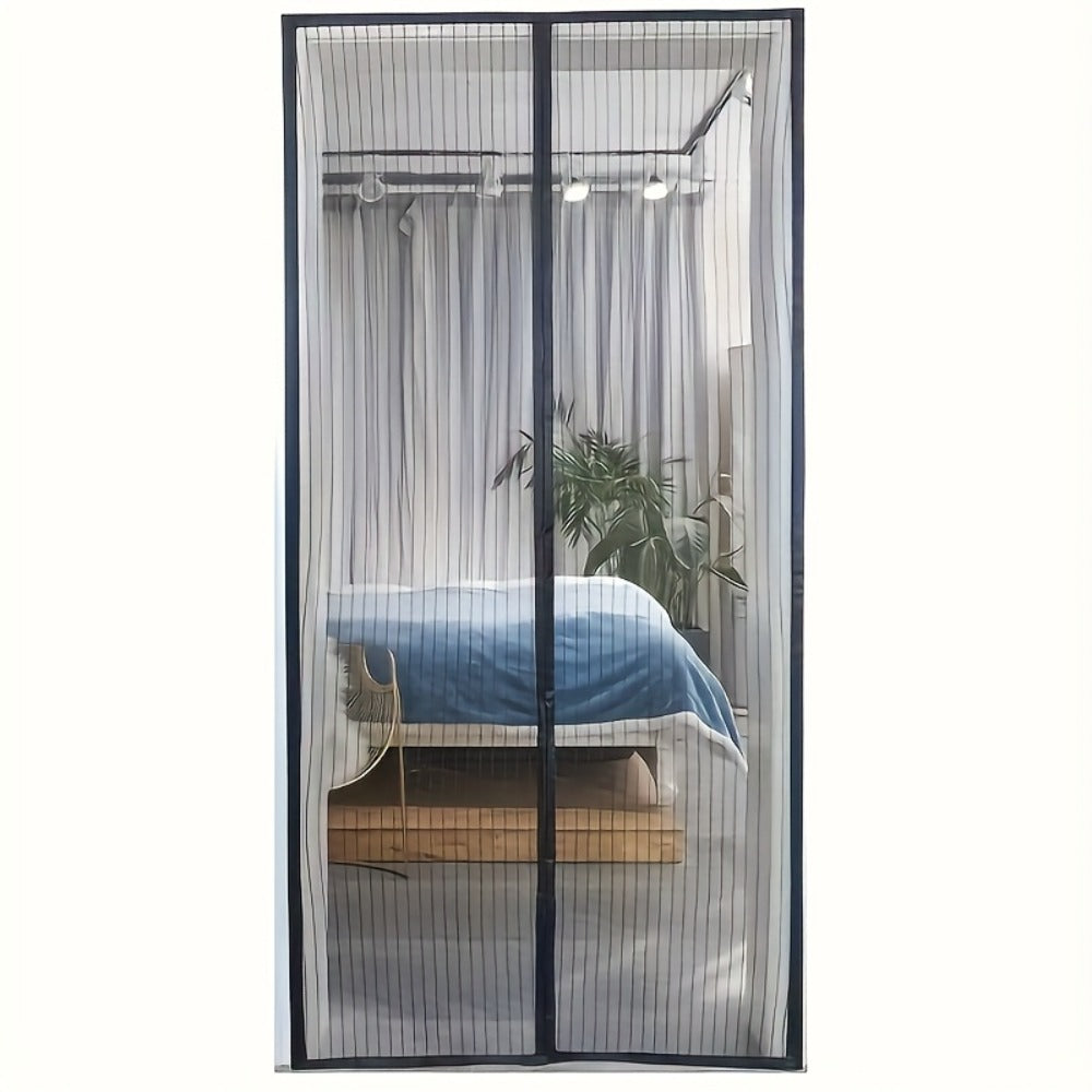 Magnetic Screen Door with Heavy Duty Metal Frame – Self-Closing Mesh Door Curtain, Insect-Proof Bug Screen with Frame Shackle