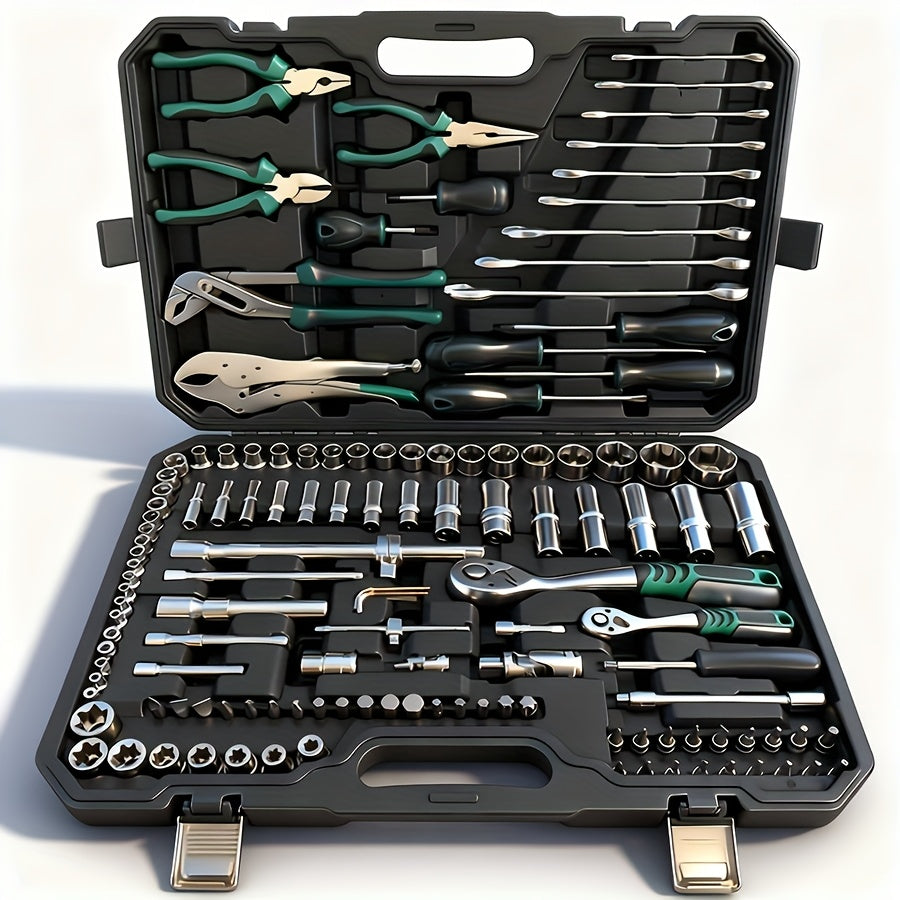 Emergency Vehicle Repair Tool Kit 45 to 171-Piece – Multi-Function Combination Wrench Set for Car, Bicycle & Motorcycle Outdoor Maintenance