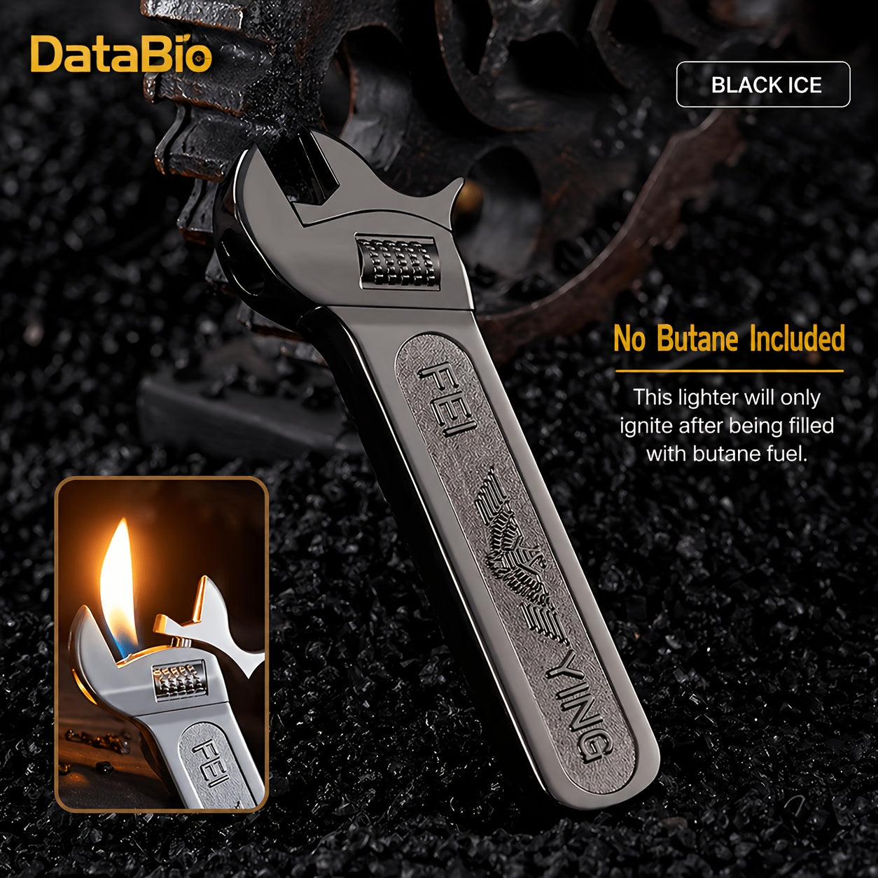 Spanner Shape Novelty Lighter, Refillable Butane Windproof Metal Lighter, Cool Gadget Gift for Men