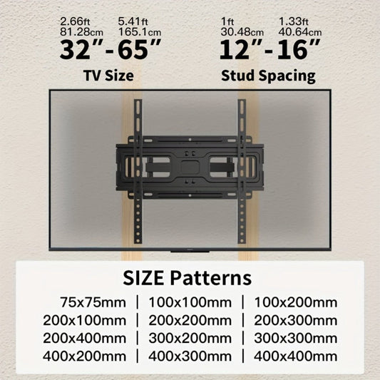 Full Motion TV Wall Mount 37-75 Inch, Dual Arm Swivel Tilt, VESA 600x400mm, Extends 15.4 Inch, Fits LED LCD OLED Flat Curved Screens