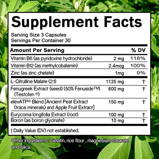 Testosterone Support Supplement for Men Total-T – Supports Free and Total Testosterone Levels, Natural Male Vitality & Strength Formula