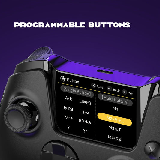 Hall Effect Wireless Gaming Controller V2 Black, Interactive Screen, RGB Lighting, Remappable Buttons