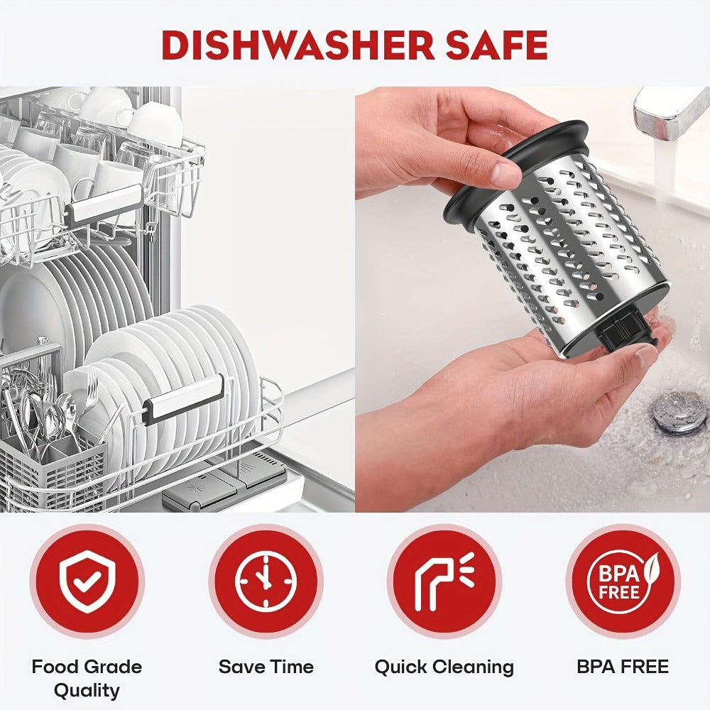 Stainless Steel Slicer Shredder Attachment for Stand Mixers with 4 Blades for Entryways, Bedrooms and Living Spaces