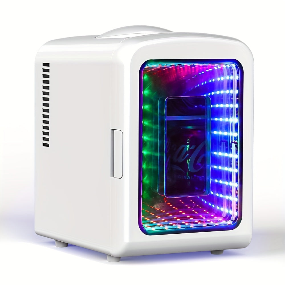 Skincare Mini Fridge 4 Liter - Beauty Refrigerator with Mirrored Door & LED Light, Portable Cosmetic Cooler for Skincare