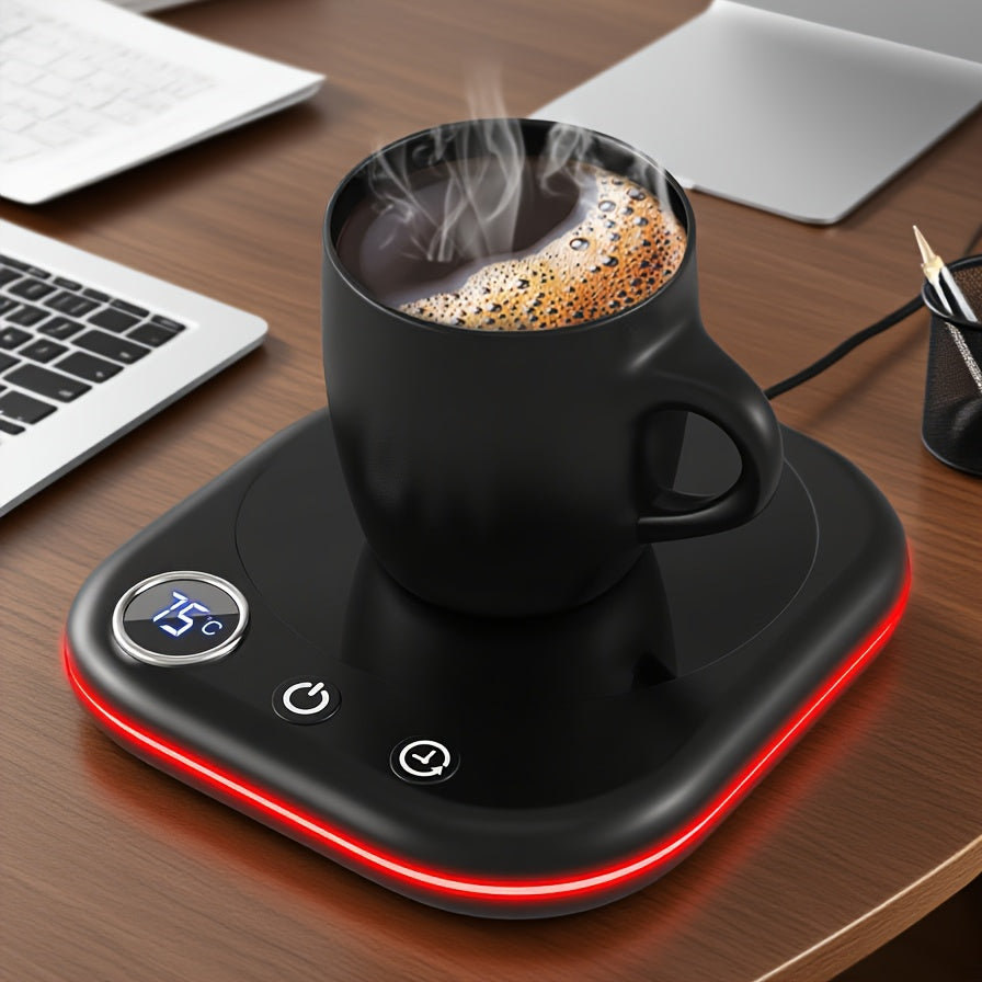 Desktop Coffee Cup Warmer 40W Temperature Display 3 Settings 1- Timer Auto Shut-Off Smart for Entryways, Bedrooms and Living Spaces
