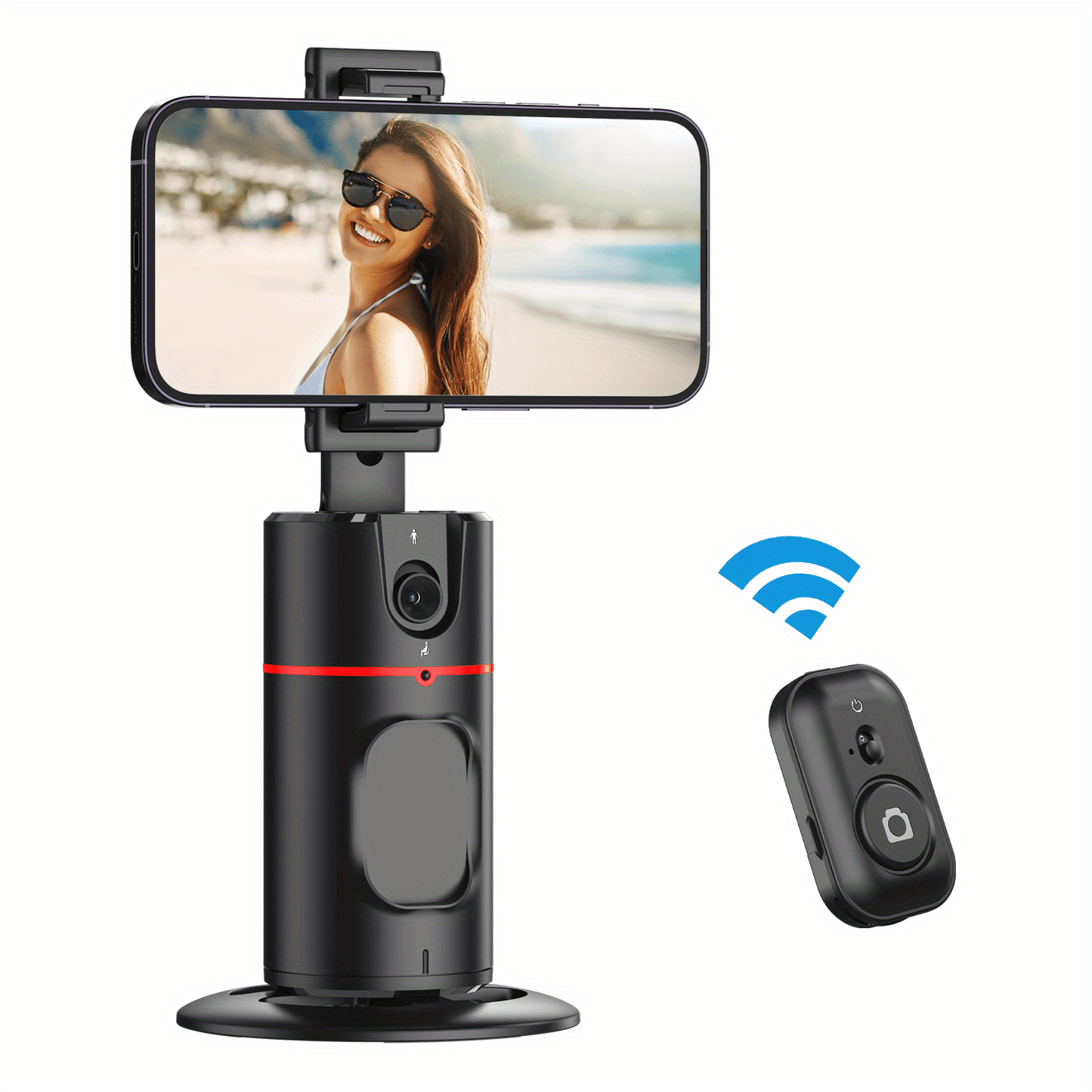 Gesture Control Auto Face Tracking Tripod with 360° Rotation & Wireless Remote No App Required