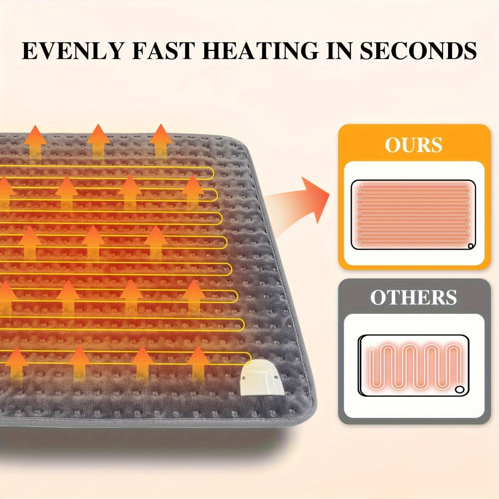 Electric Heating Pad 17"x33" Fast Heating Lap Blanket - 9 Adjustable Heat Settings, Shutoff Timer