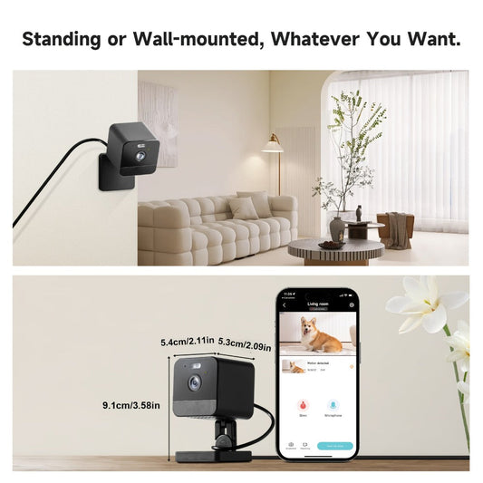 Indoor Security Camera 4-Pack with Dual-Band WiFi, Color Night Vision, Two-Way Audio and Multiple Storage Options