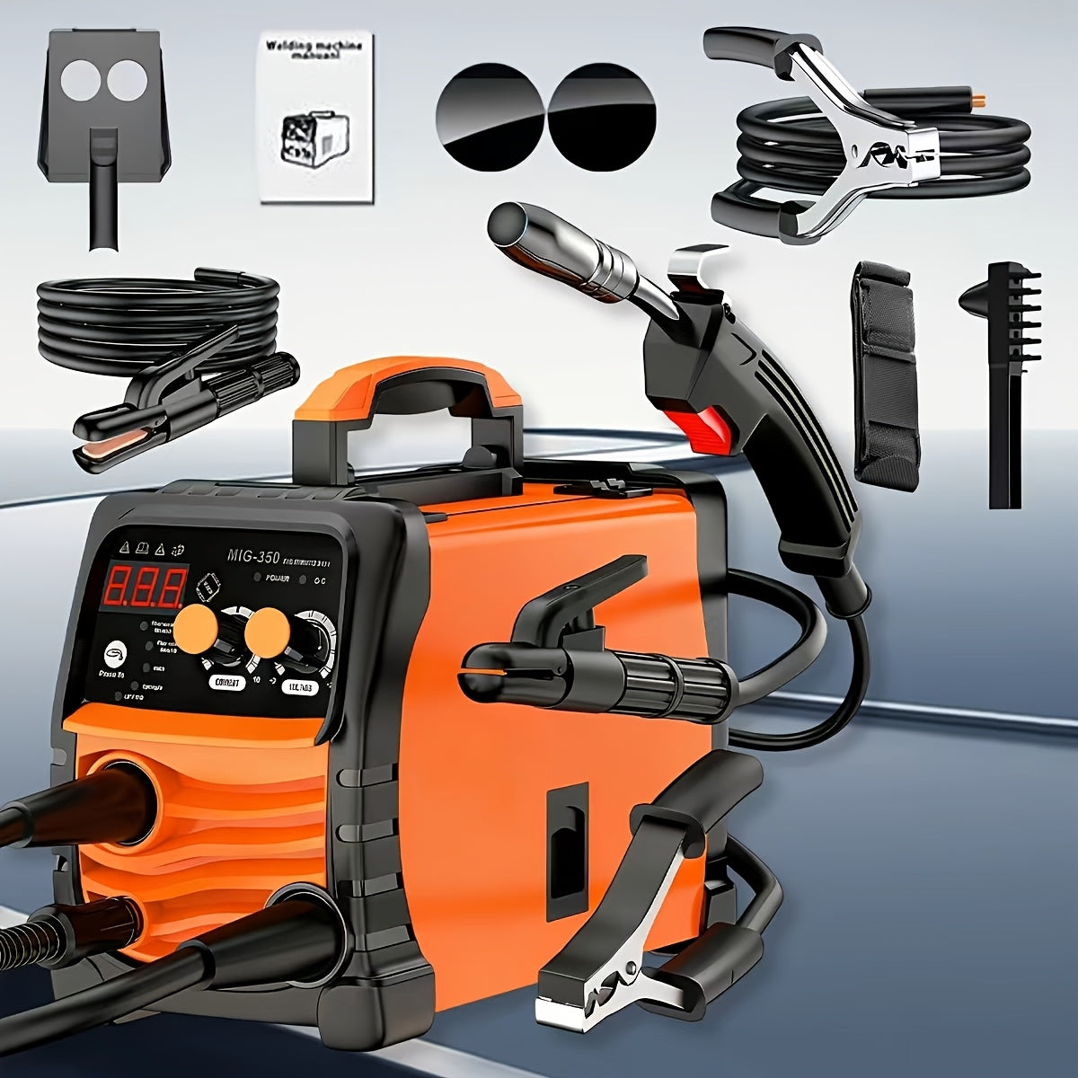 MIG Welder 3-in-1 Welding Machine 110V 105A Gasless MIG Stick ARC Portable Welder Kit with Rubber Case